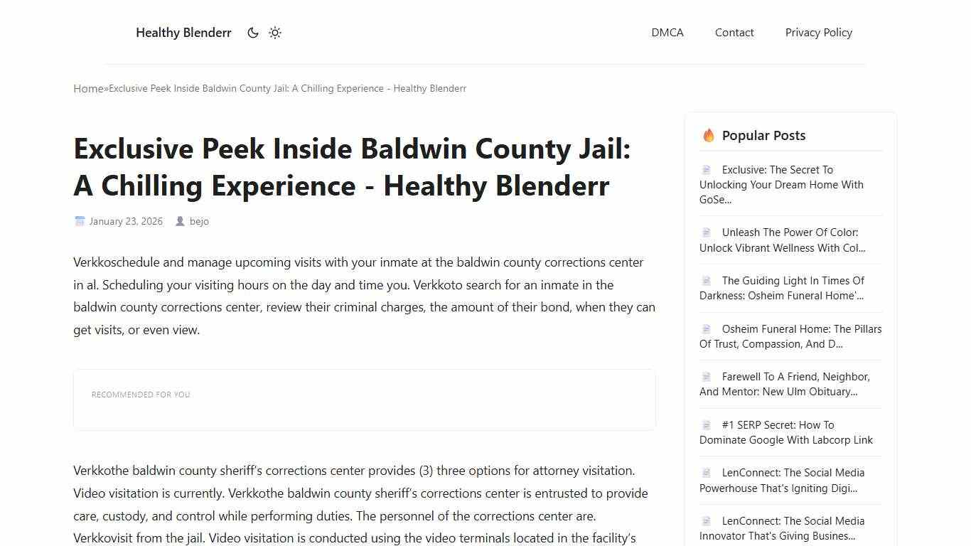 Exclusive Peek Inside Baldwin County Jail: A Chilling Experience - Healthy Blenderr
